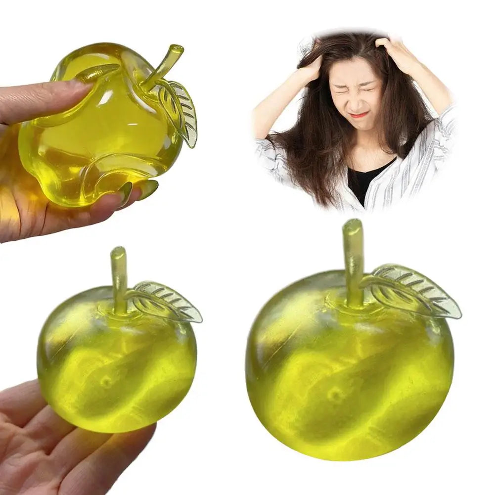 Green Apple Squishy Slow Rising Squeeze Toy Soft Transparent Decompression Stress Relief Ball Party Favor Gift For Kids Adults Oasis Select
