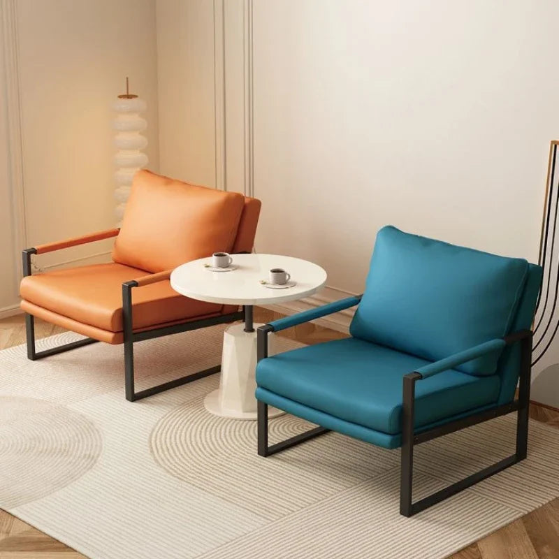 Nordic lazy sofa light luxury sales single wrought iron leisure chair balcony negotiation bedroom living room minimalist sofa Oasis Select