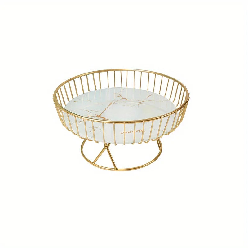 Light Luxury Fruit Plate, Creative Living Room Home Fruit Basket Afternoon Tea Candy Dessert Stand Snack Tray,Party Supplies Oasis Select White tray S
