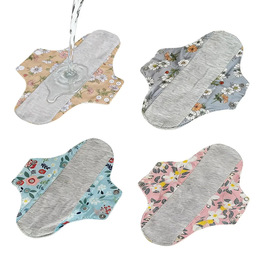 Sanitary Pads 4pcs Reusable Leak Proof Sanitary Pads Menstrual Cloth Pads Washable Breathable Cloth Menstrual Gaskets Oasis Select