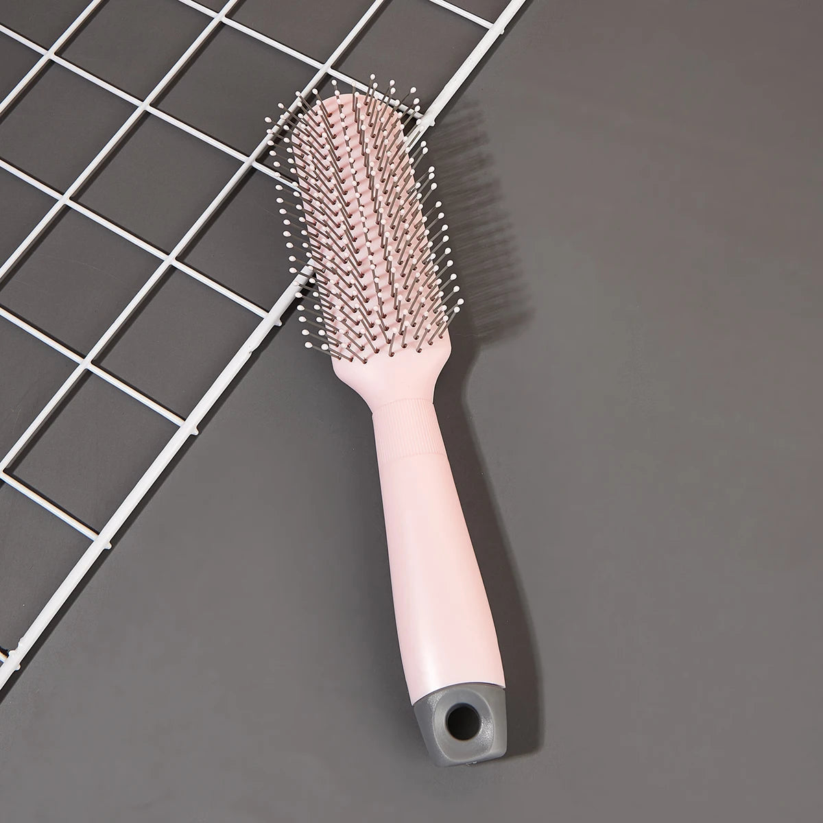 Anti-Static Detangling Hair Brush with Tail Fork & Scalp Massager Detangling Hair Brush Oasis Select S6629-pink