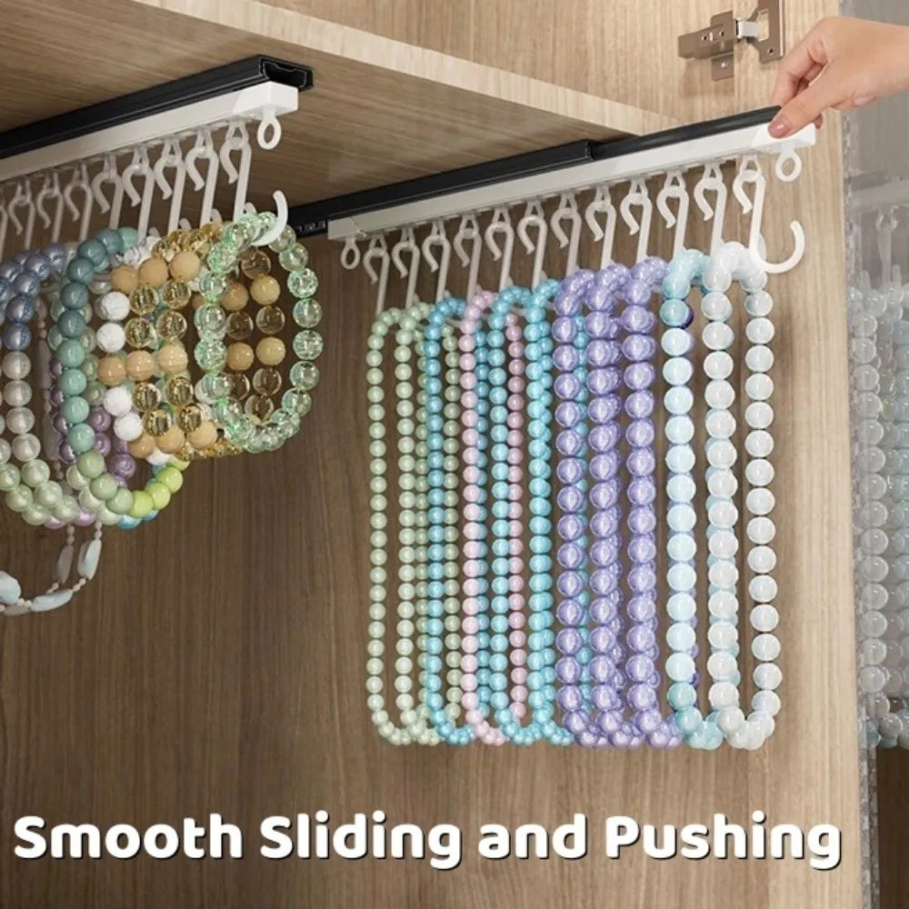 Sliding Rail S Hooks – No-Drill Wall Jewelry Organizer 30cm
