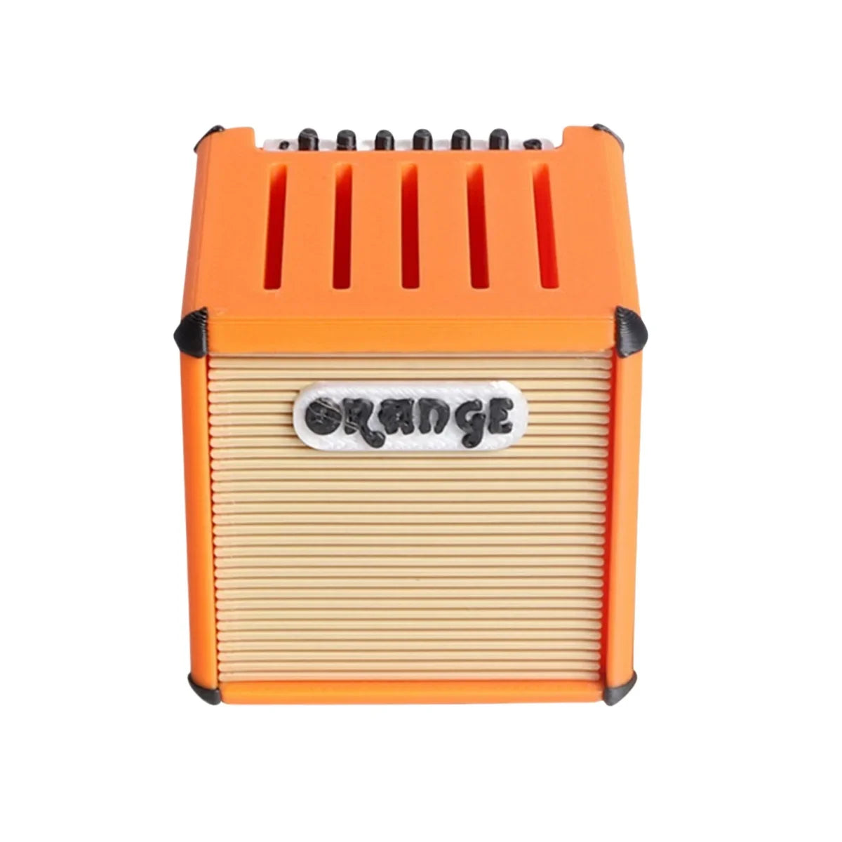 Amp-Shaped Guitar Pick Holder – 3D Printed 5-Slot Organizer for All Pick Thicknesses, Desk & Amp Display Oasis Select Orange