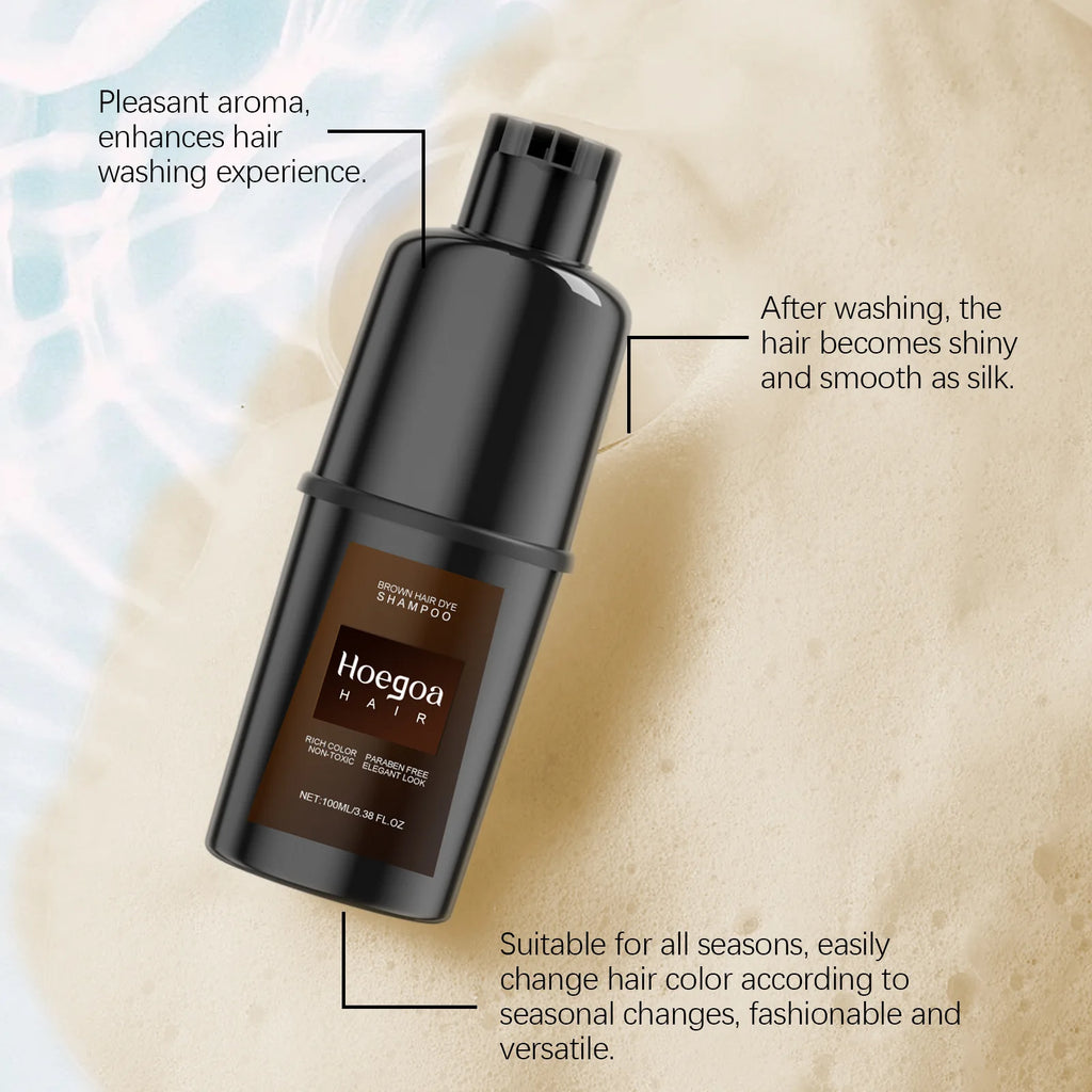 Herbal Hair Dye Shampoo Nourishing Repairing Scalp Long Lasting Red Purple Brown Black Color Coverage Home Hair Coloring Product Oasis Select