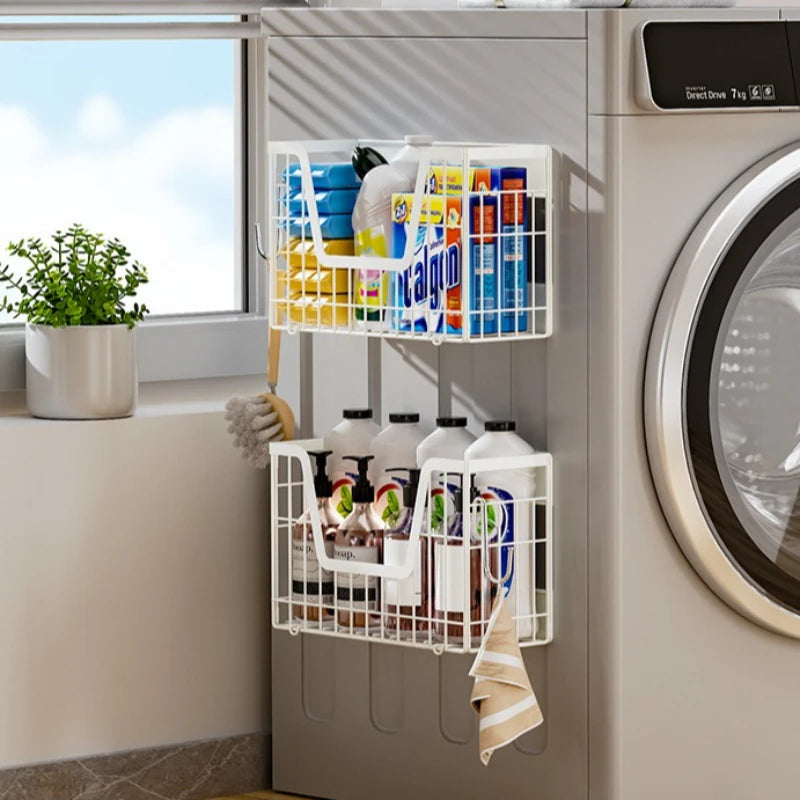 Magnetic refrigerator hanger foldable refrigerator side plastic wrap seasoning storage basket kitchen magnetic rack Oasis Select
