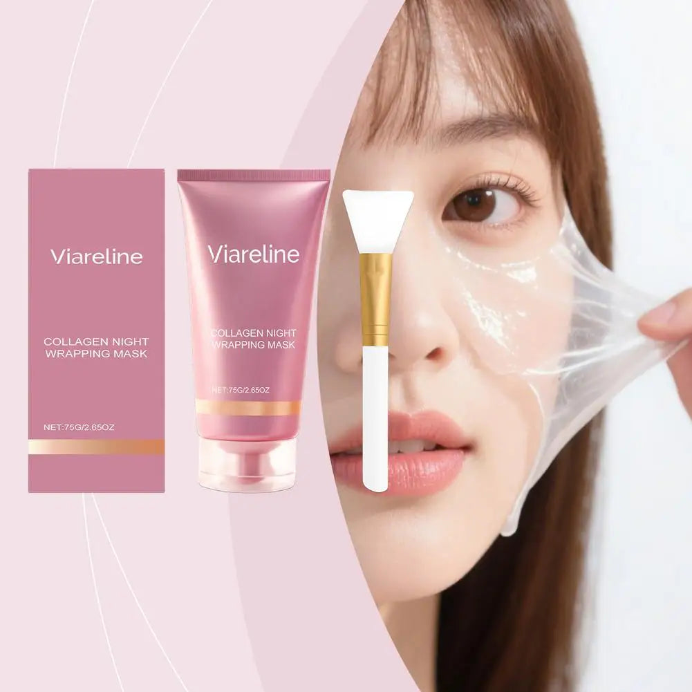 Collagen Night Peel Off Mask Cleansing Pores Reduces Facial Skin Sag Dullness Deep Hydrating Overnight Moisturize Wrapping Mask Oasis Select