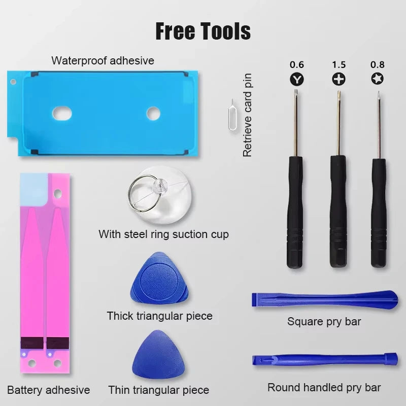 0 Cycle High Capacity Battery For iPhone 11 11Pro 12Pro 12 13 14 13Pro 14Pro Max Mini Phone Bateria + Free Tool Kit Oasis Select