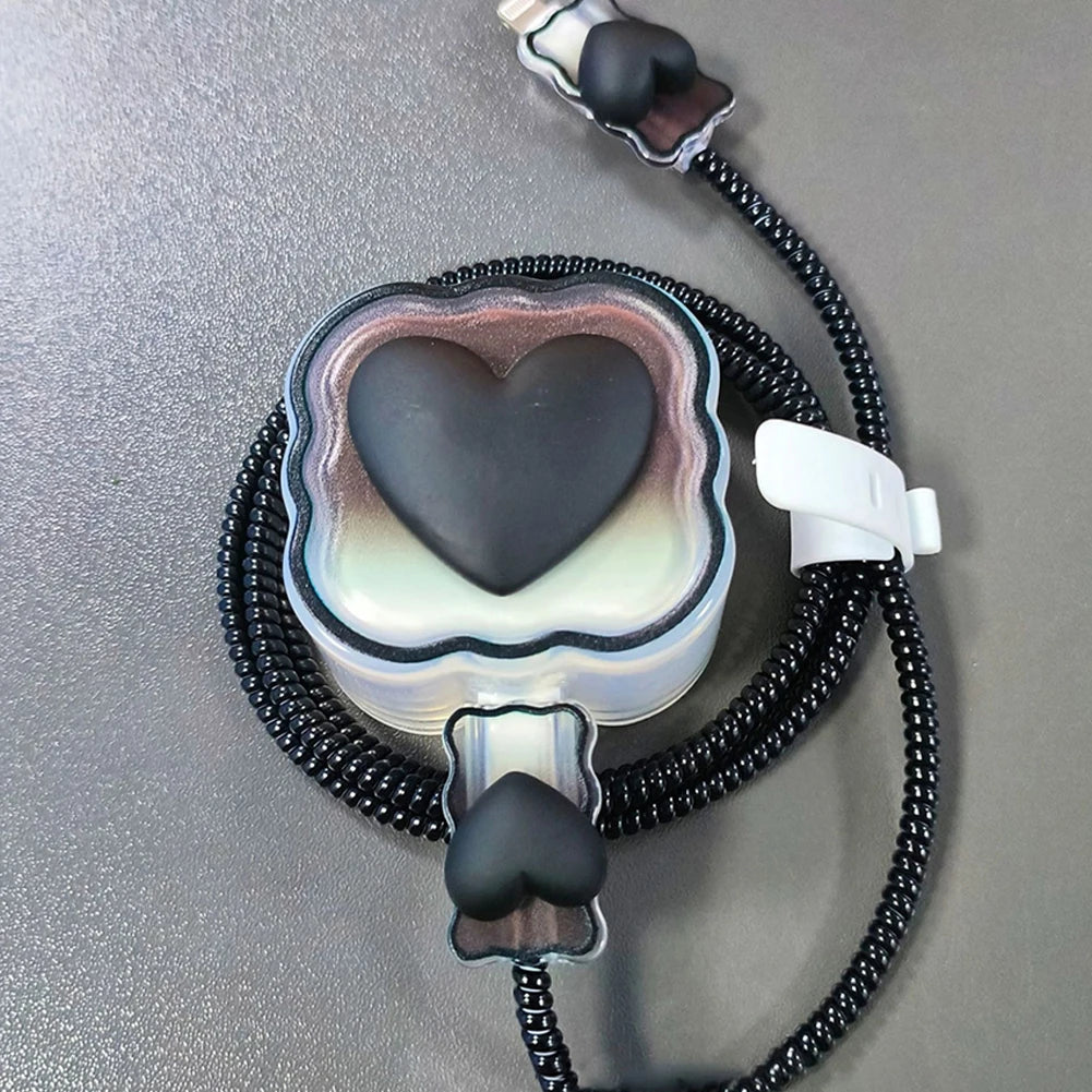 4-in-1 Love Heart iPhone Charger Cable Protector Cover Set