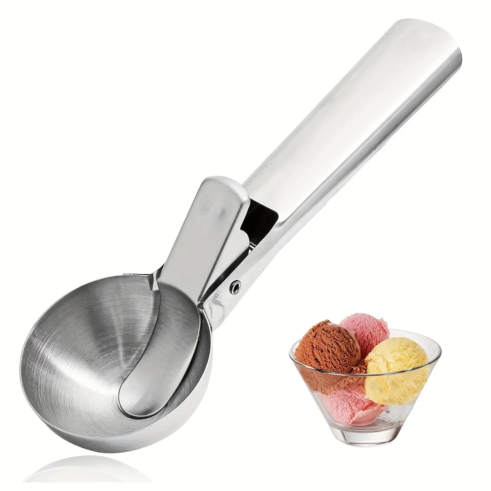 Multifunctional Ice Cream Scoops Stainless Steel Dual-Purpose Scoop Fruit Watermelon Spoon Ball Scoop Household Ice Cream Tools Oasis Select