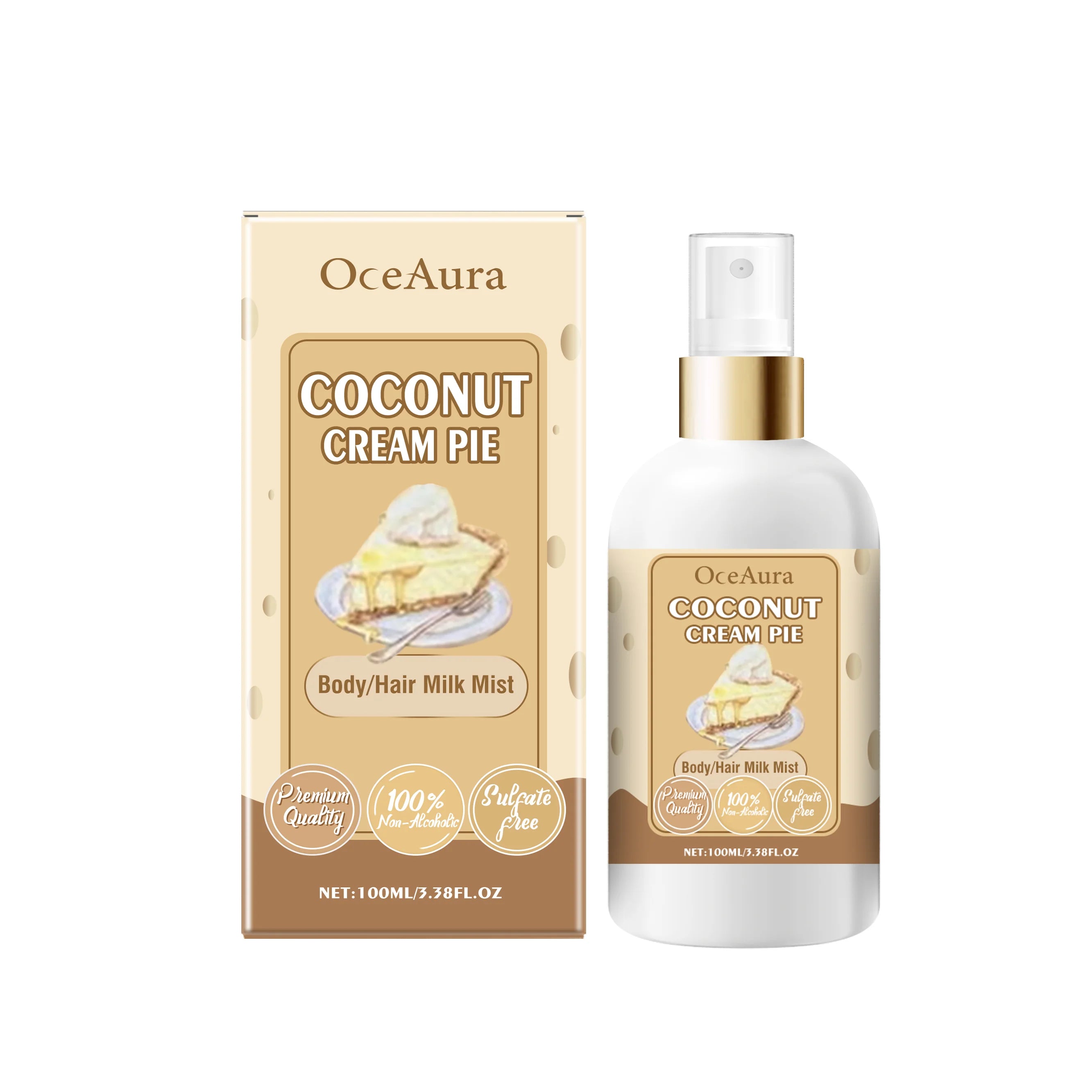 OceAura Body & Hair Mist – Moisturizing Firming Spray 100ml Body & Hair Mist Oasis Select Coconut Cream Pie