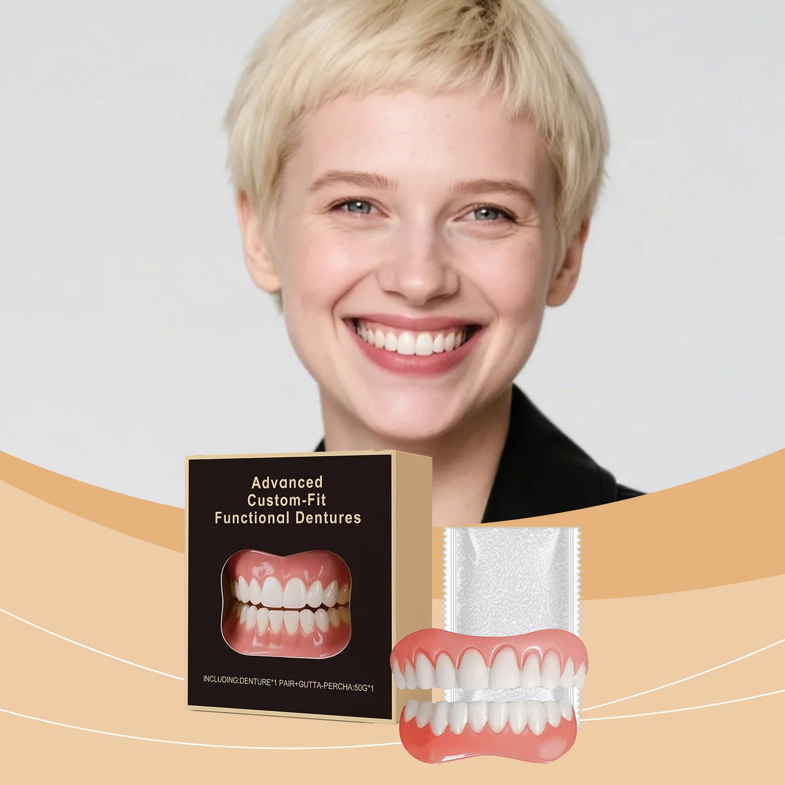 Denture Beauty Kit Daily Wear Comfortable Teeth Aesthetic Care Improve Smile Quality Dental Cosmetic Set For Oral Teeth Care Oasis Select