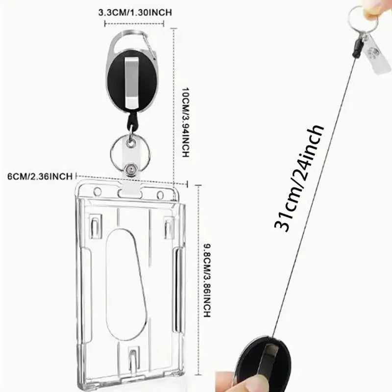 1/5Pcs Badge Reel Clip Credit Card Cover Bus Card Cover Case Retractable Badge Holder Badge Clip Heavy Duty ID Holder Oasis Select