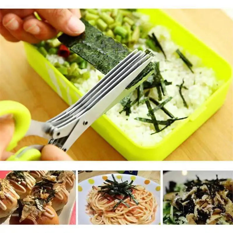 3/5 Layer Kitchen Scissors Multi Functional Stainless Steel for Pepper Scallion Laver Cutting Chopping Cooking ToolS Oasis Select