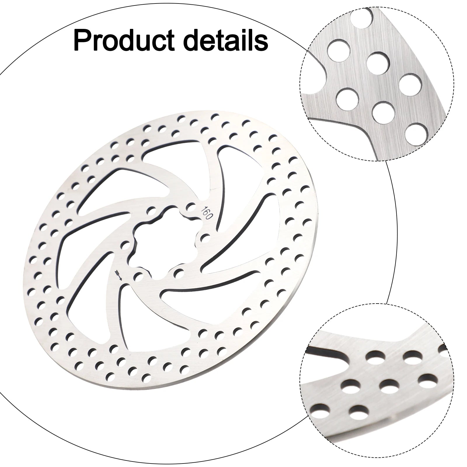 160MM Disc Disc Brake For Outdoor Cycling Carbon Steel Material High Hardness Lightweight Design Standard 6-Hole Oasis Select