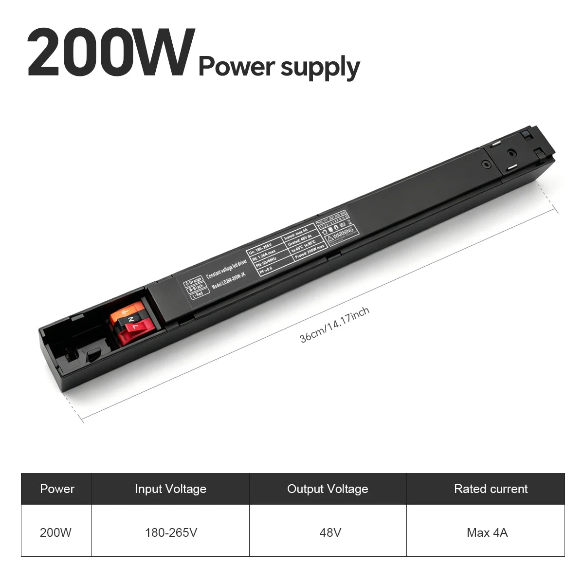 LED Magnetic Track Light Rail Spotlight Lamp Dimmable Ultra Thin Indoor Surface Mounted Lighting Wall Celing Light Rail-8mm Oasis Select 200W Power Supply