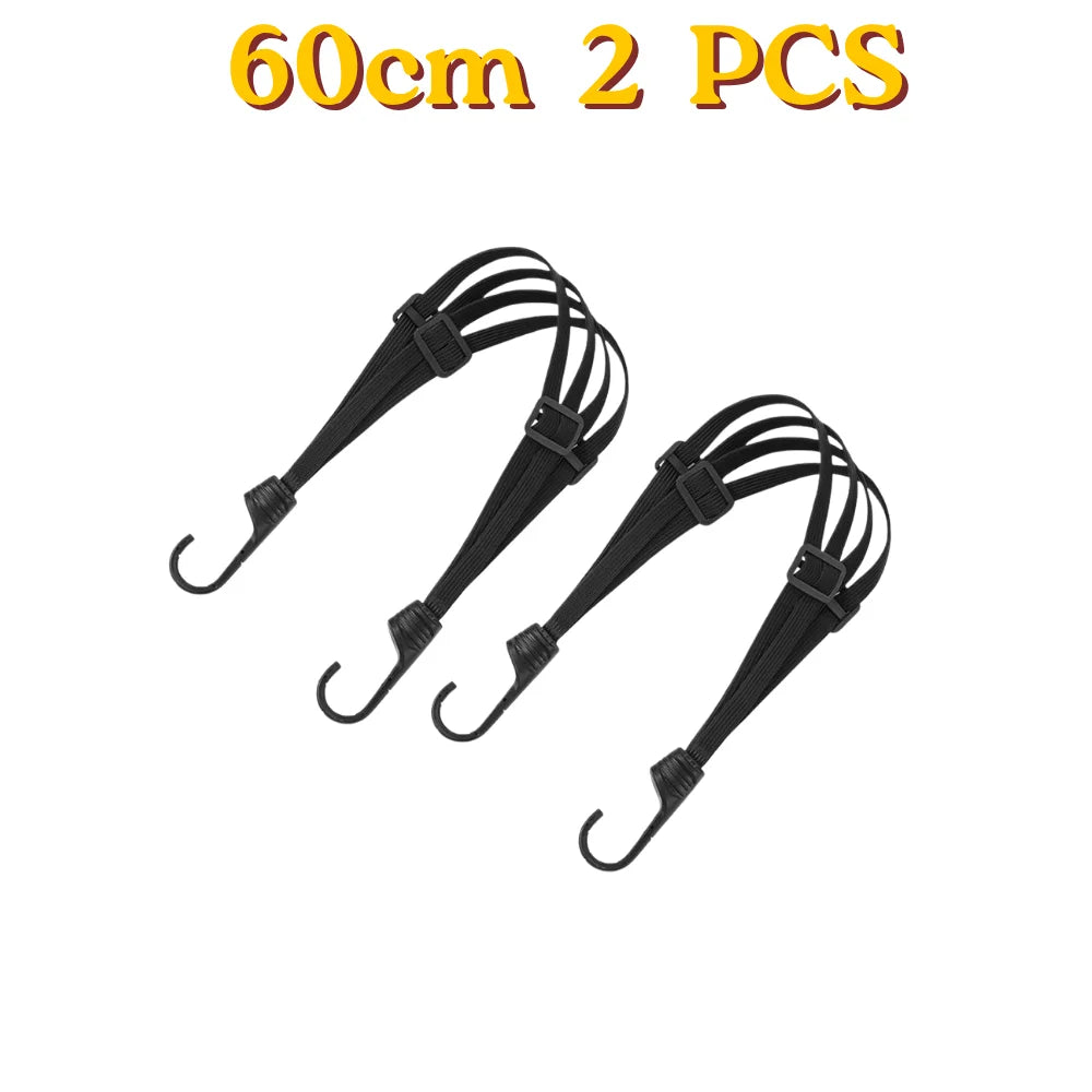 Motorcycle Helmet Straps with Hook 60/90CM 2 PCS High-Strength Retractable Protective Luggage Net small item storage Oasis Select A 2 pcs