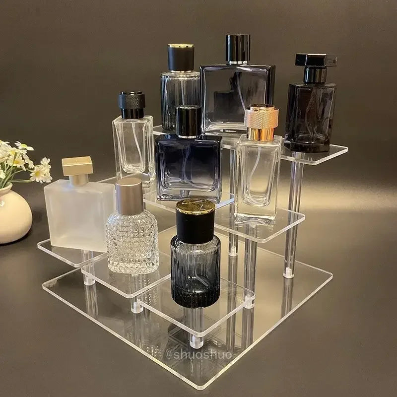 Acrylic Square Display Stand for Figurines, Perfume & Jewelry