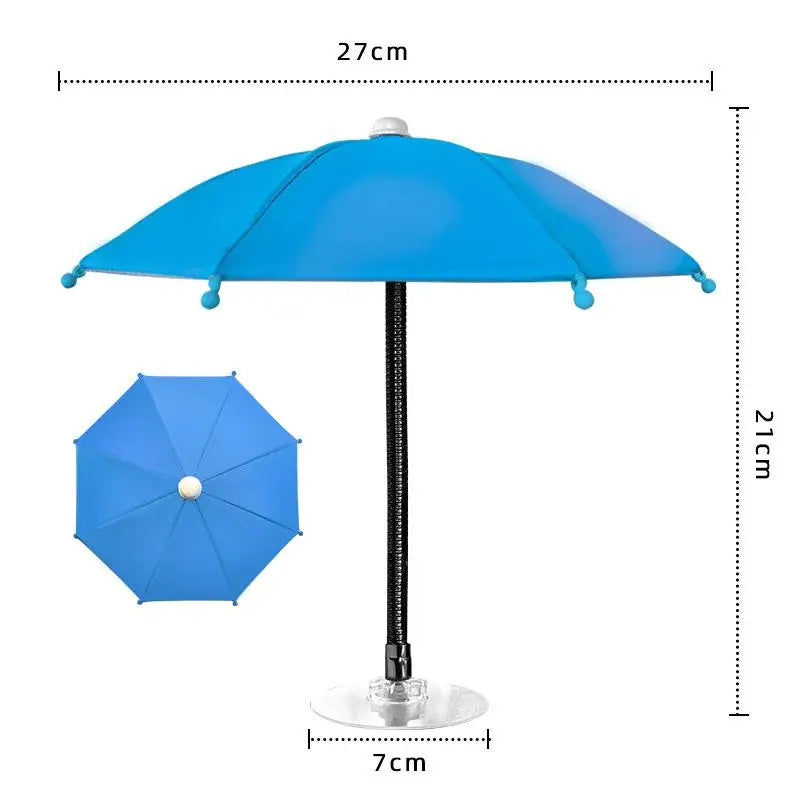 Bending Design Car Phone Sunshade Anti-glare W Adhesive Clip Phone Umbrella 360° Rotation Adjustable Non-slip Auto Phone Bracket Oasis Select Blue
