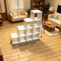 1:12 Scale Stair Step Miniature Display Shelf 3D Printed Grid Dollhouse Storage Rack Mini Organizer for Doll House Book Ornament Oasis Select Grid bookshelf