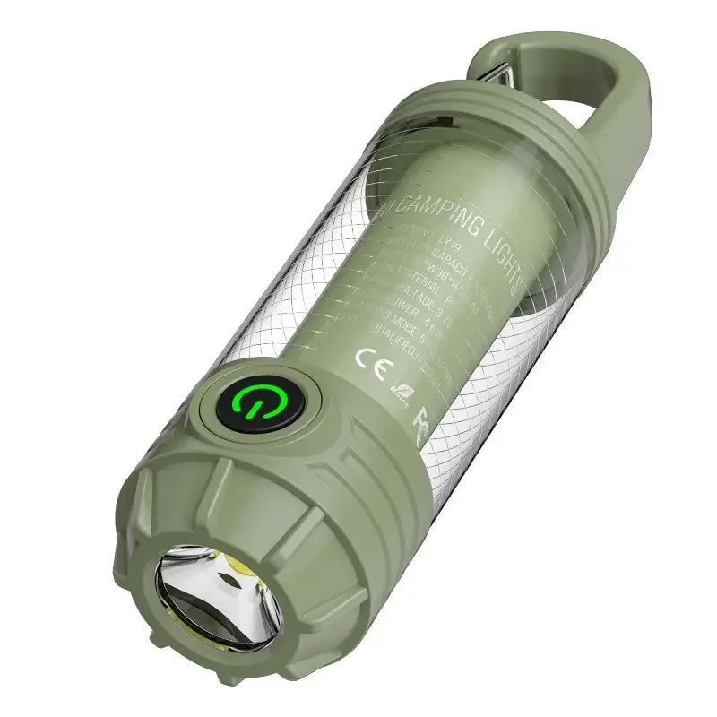 USB Rechargeable Portable LED Camping Light with 6 Modes Outdoor Waterproof Tent Lamp Lantern Night Emergency Light Flashlight Oasis Select Green-1 Pack