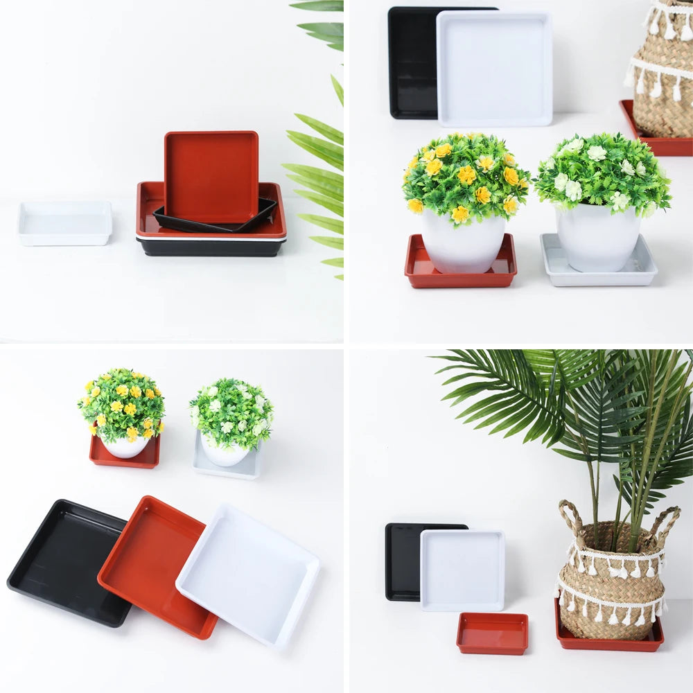 1PC Plastic Heavy Duty Drip Trays Durable Square Plant Saucer Base Flower Pot Indoor Outdoor Garden Supplies Oasis Select