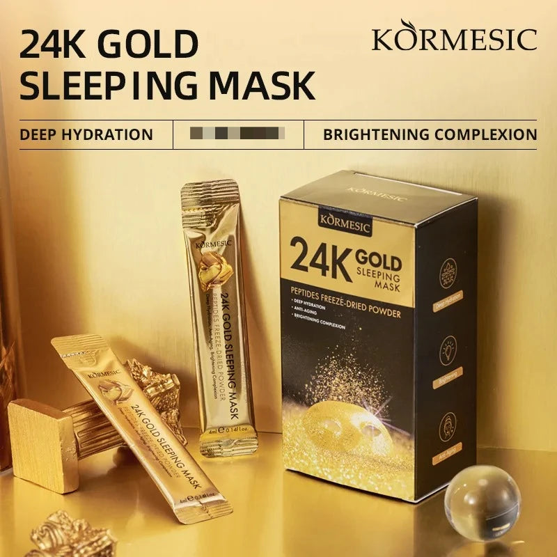 24K Gold Sleep Facial Mask – Hydration & Brightening 20pk Sleeping Face Mask Oasis Select