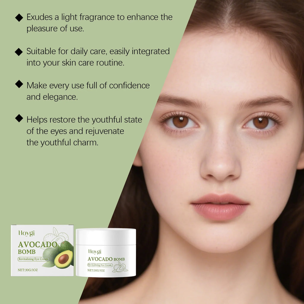 Avocado Eye Cream Fades Fine Lines & Wrinkles Firming Smoothing Eye Area Anti Puffiness Dark Circle Corrector for Youthful Eyes Oasis Select