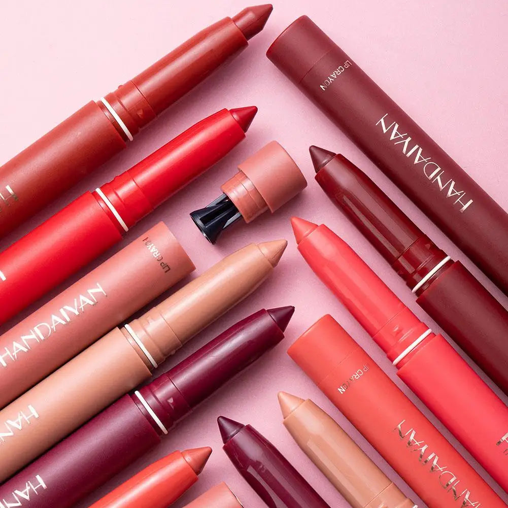 Long-Lasting Waterproof Matte Lip Crayon Lipstick Pencil Built-in Sharpener Velvet Lipgloss Lip Stain Moisture Smooth Lipliner Oasis Select