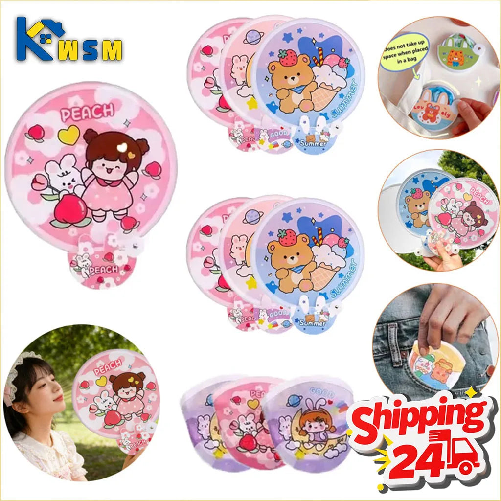 1-20PCS Mini Handheld Folding Fan with Handle Cute Portable Chinese Style Summer Cooling Gift for Travel Outdoor Party Essential Oasis Select