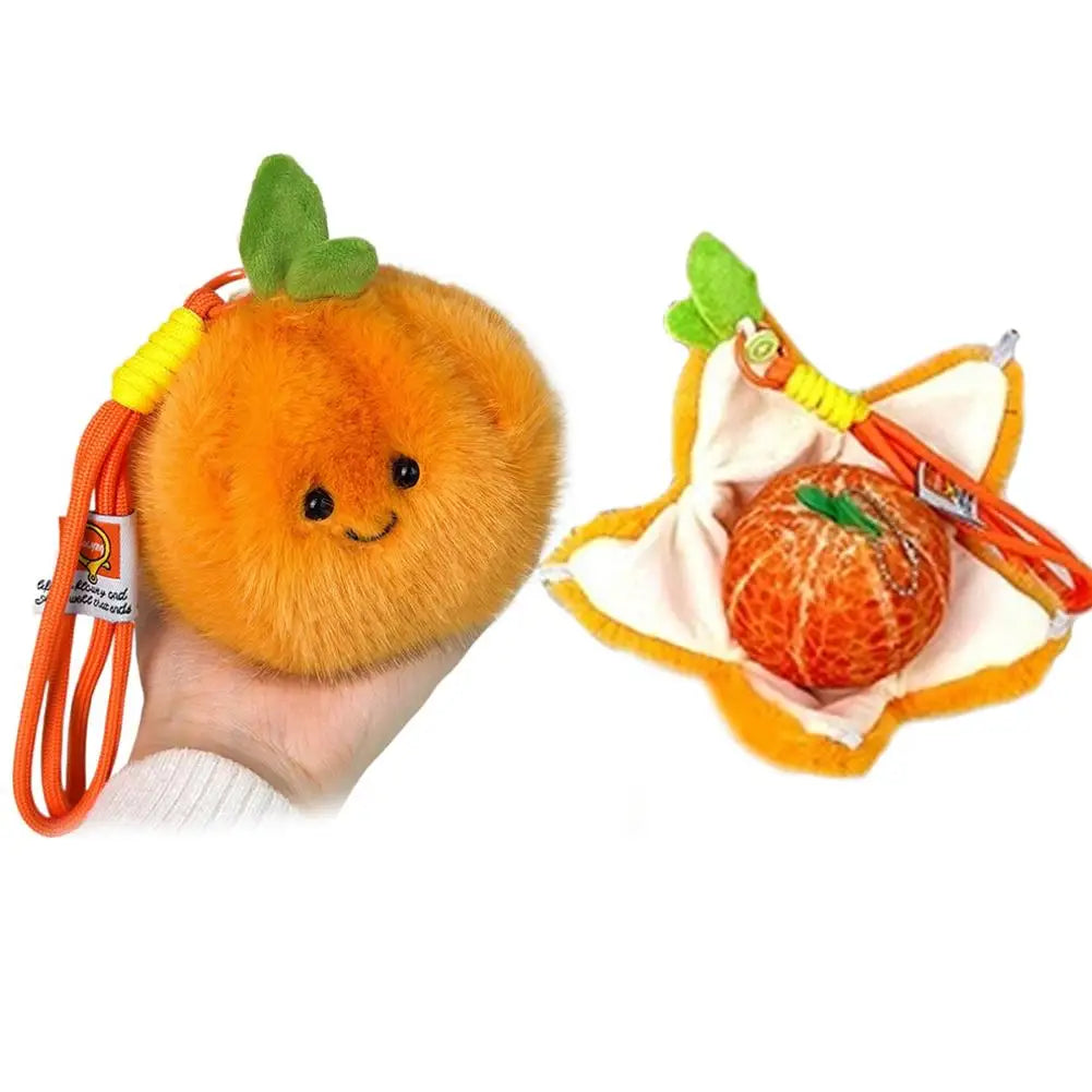 Peelable Fruit Plush Keychain – Stress Relief Toy & Bag Charm