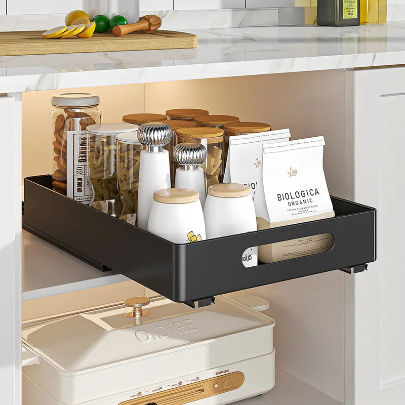 Cabinet basket dish seasoning rack storage artifact kitchen sink organizing rack pull-out rack in cabinet Oasis Select