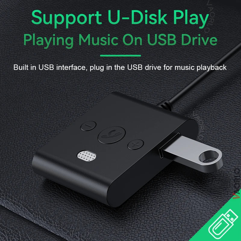 Bluetooth 5.4 Car Kit AUX Audio Receiver 3.5MM USB U-Disk Stereo Wireless Audio Adapter With Mic Handsfree Call Navigation Music Oasis Select