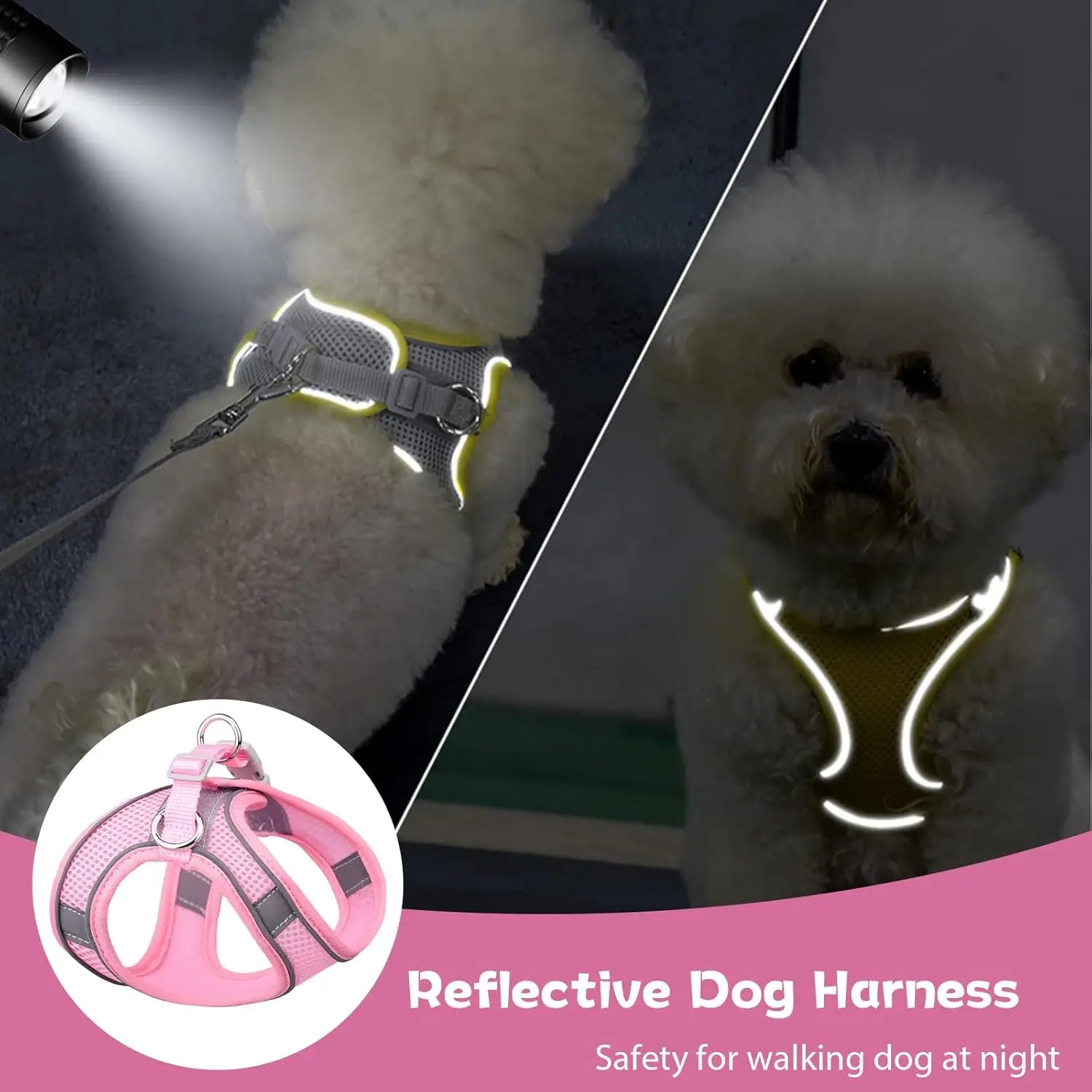 No-Pull Step-In Dog Harness – Breathable Mesh Adjustable Vest for Small Medium Large Dogs & Cats Oasis Select
