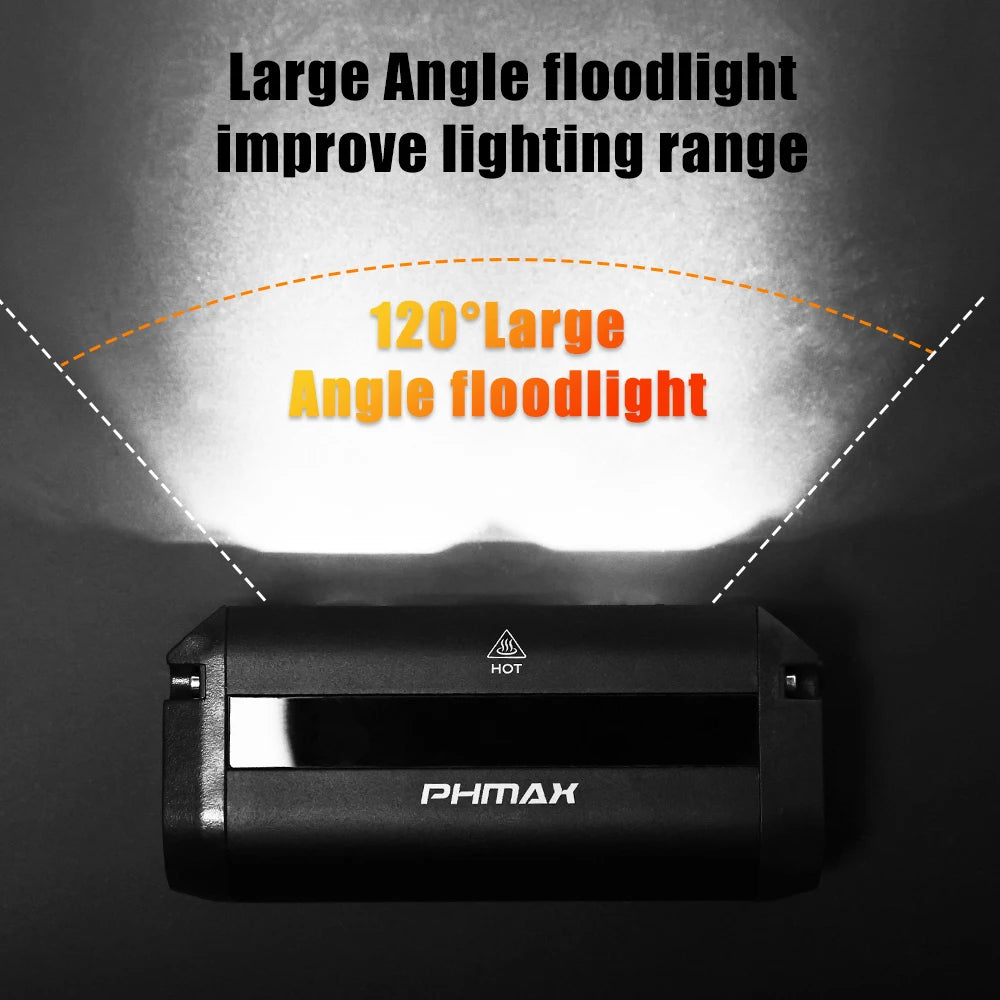 PHMAX Bicycle Front Light 1000 Lumen Type-C Rechargeable Flashlight 2000mAh Warning Light TMB Mountain Road Road Cycling Lamp Oasis Select