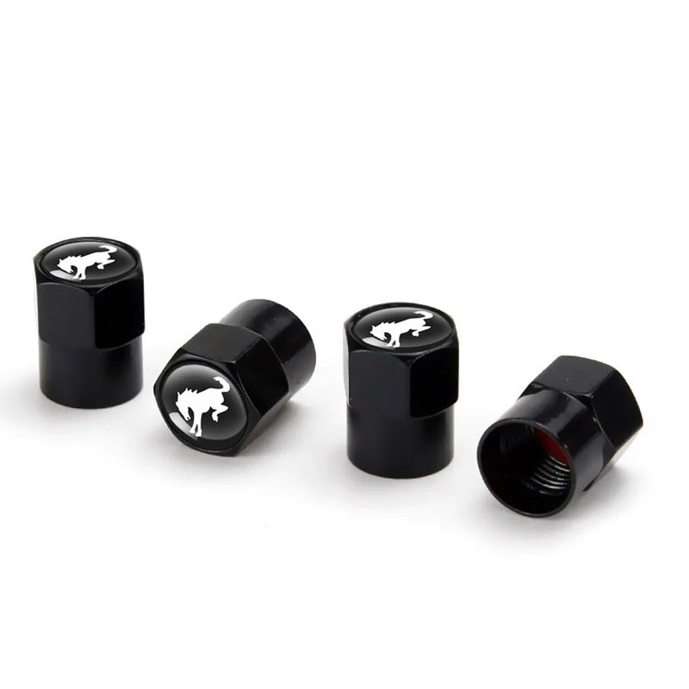 4Pcs Skull Car Wheel Tire Valve Stem Caps Airtight Dust Proof Covers Universal Tire Air Valve Caps for Cars, Trucks, Bicycles Oasis Select Black-horse