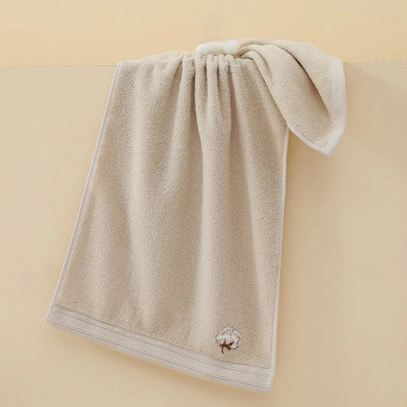 1PC Soft Pure Cotton Face Towels Household Thickened Large Cotton Towels Bathroom Home Daily Supplies Household Goods Oasis Select Brown 1pc 35x75cm