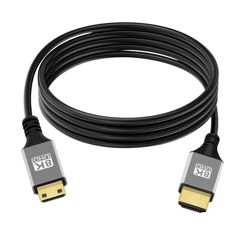8K Mini HDMI-compatible to HDMI Cable HDTV 2.1 Cable For Camera TV Tablet Support 8K 4K 5K 48Gbps eARC HDR10 HDCP hdmi splitter Oasis Select