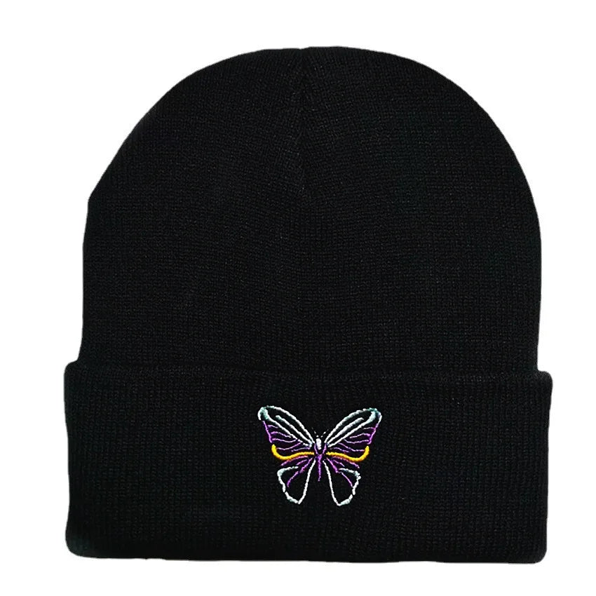 Alphabet Skull Wings Embroidered Hat Cold Hat Guapi Hat Love Embroidered Pure Acrylic Hat Trendy Brand Oasis Select 17 One size fits all