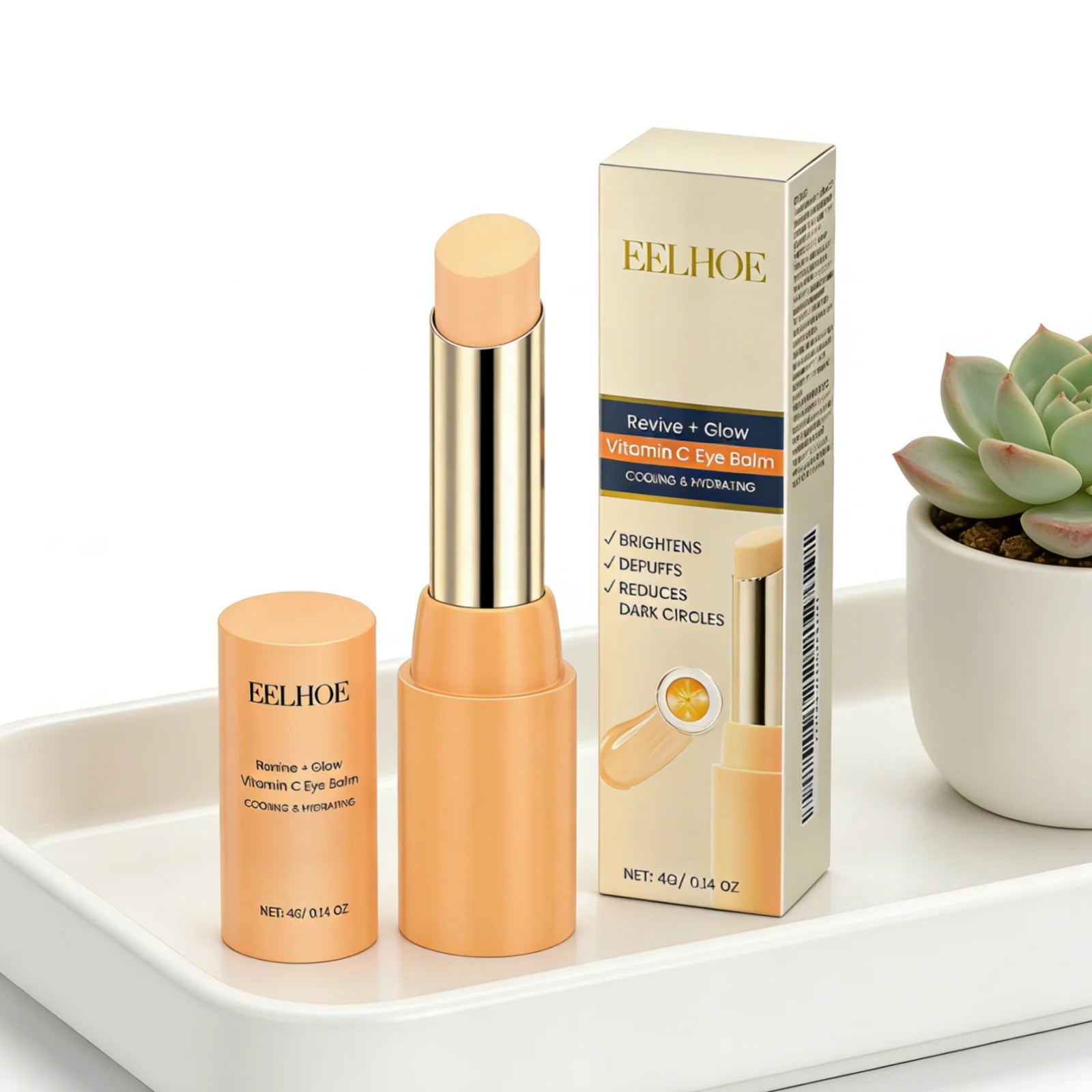 EELHOE Vitamin C Eye Balm Long Lasting Moisturizing Lifting Skin Rejuvenation Deep Nourishment Anti Puffiness Eye Serum Stick Oasis Select