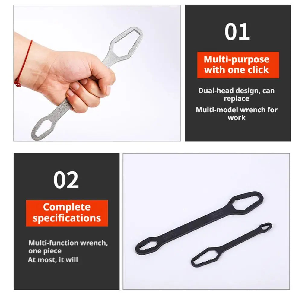 Universal Self-Tightening Adjustable Wrench 8–24mm Hand Tool