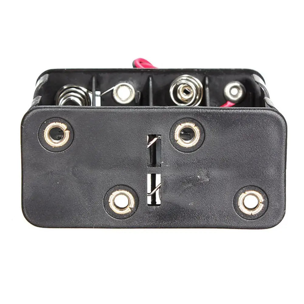 Battery Holder Case 12V Battery Clip Slot Storage Boxes Power Bank Cases 8 AA Batteries Stack with 6 Leads Wire Oasis Select