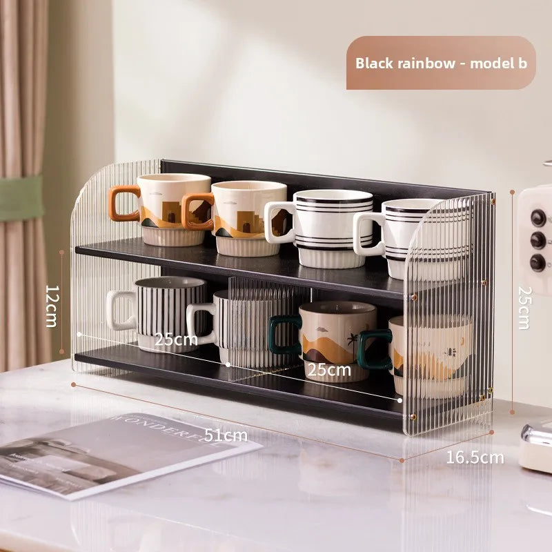 Light luxury cup holder, dining table, water cup rack, coffee cup storage, water bar, desktop mug, tea cup rack. Oasis Select Black Changhong B