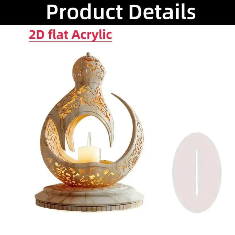 2D Acrylic Arabian Camel & Evil Eye Tree Desk Figurine