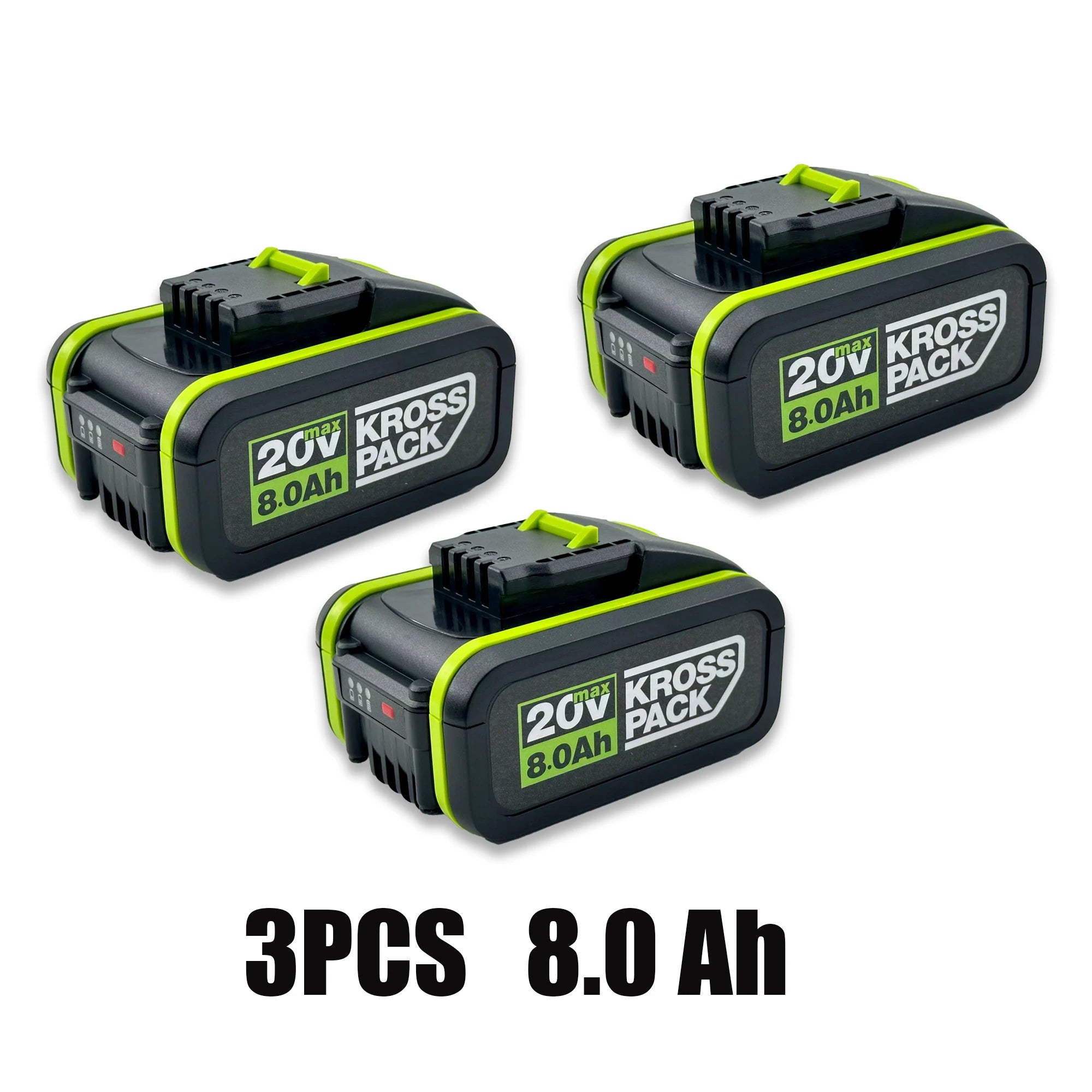 20V 6.0/8.0/Ah rechargeable lithium battery for power tools, suitable for Worx WA3553 35514 Oasis Select A -8.0Ah 3pcs