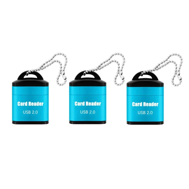 Mini High Speed USB 2.0 Card Reader TF Memory Card Adapter For Computer Desktop Laptop Notebooks USB Cartridge Oasis Select Blue 3pcs