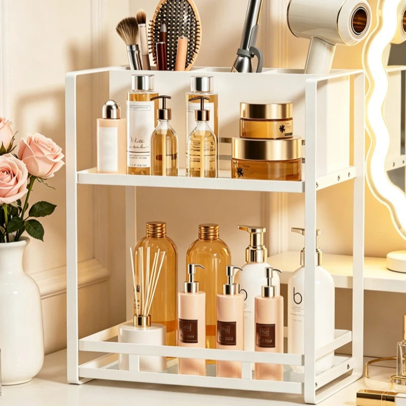 Household Hair Dryer Shelf Hair Tool Makeup Brush Storage Tube Bathroom Dresser Skin Care Product Shelf Oasis Select