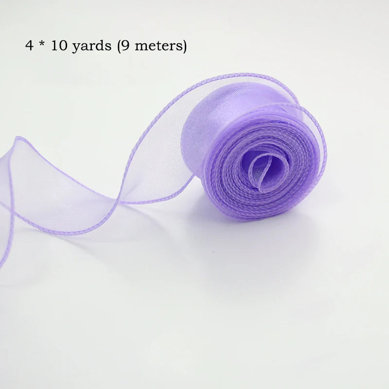10yards Roll Silk Ribbon 40mm Satin Ribbon Organza Ribbons Gift Wrapping Handmade Wedding Birthday Party Decor Bow Diy Craft Oasis Select Purple 10Yards