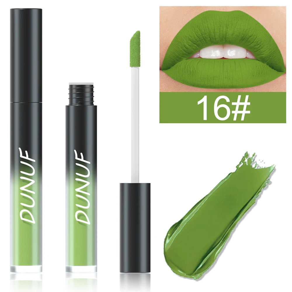 DUNUF 32 Multi-purpose Matte Lip Glaze Long-lasting Moisturizing Non-stick Halloween Lip Gloss Lipstick Oasis Select 16