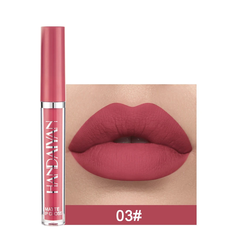 HANDAIYAN Matte Velvet Liquid Lipstick – 12 Shades, Waterproof