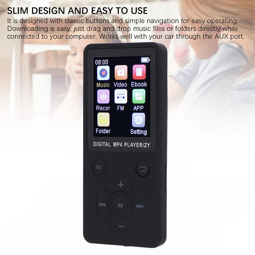 MP43 Player Wireless Hi Fi Sound 5 Hours Playback Electronic Book Reader 1.8 Inch Screen Music Player Bluetooth 5.0 for Running Oasis Select